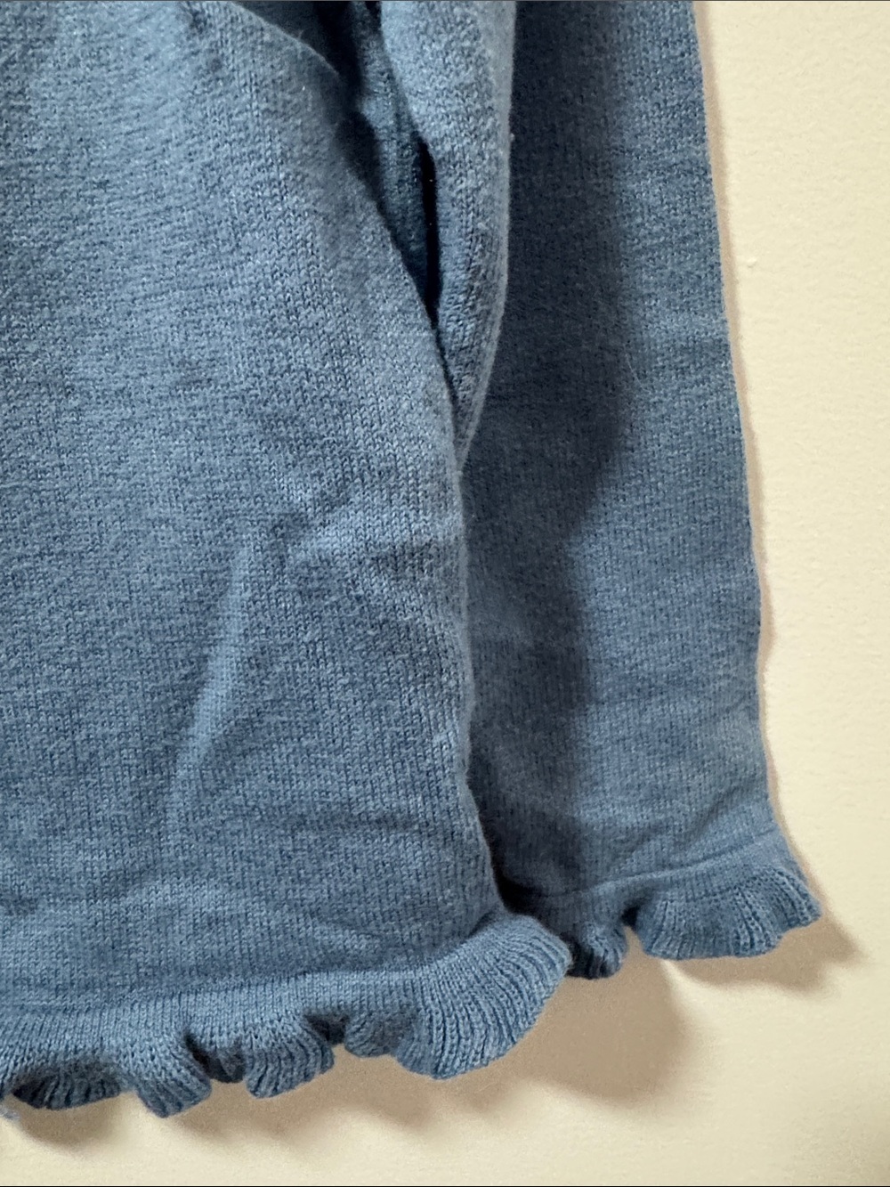 Rachel Riley Dusty Blue Girls' Ruffle Cardigan - Picture 3 of 4